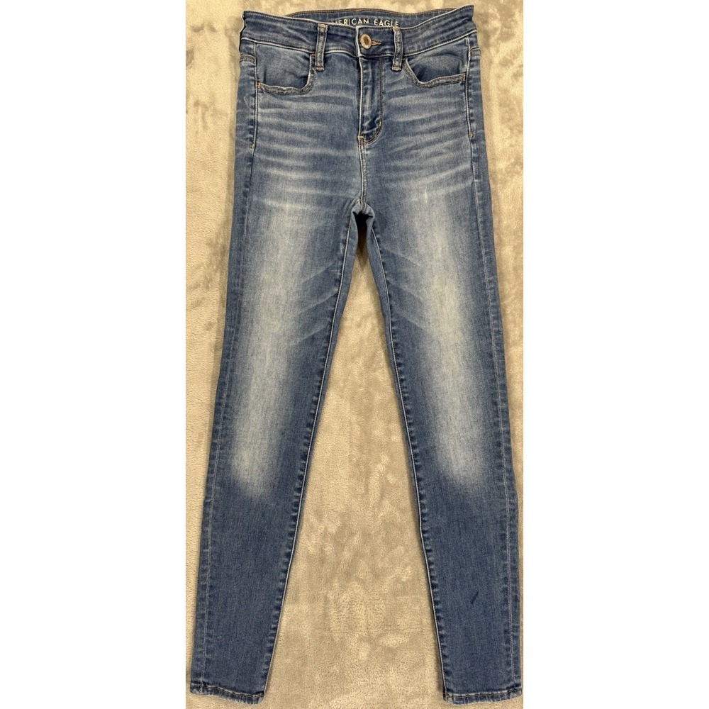 American Eagle Jeans Womens 4 Blue Next Level Stretch High Rise Jegging‎ Skinny